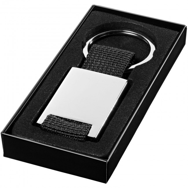 Promotional Pablo rectangular webbing keychain