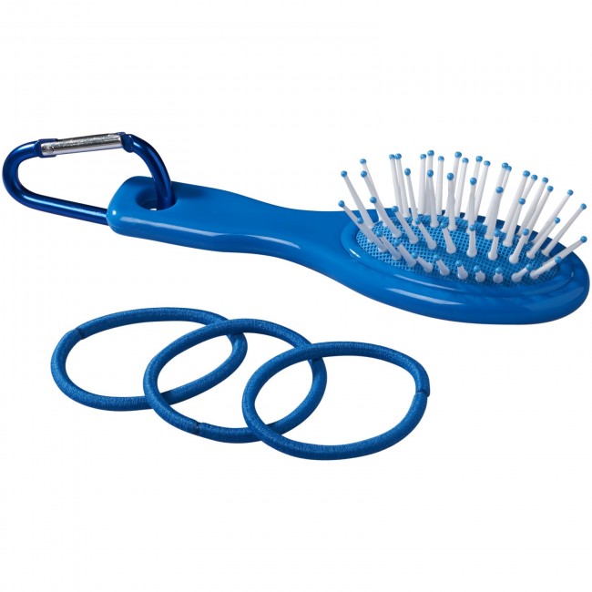 Promotional Jolie hair brush with carabiner and hair bands - Image 2