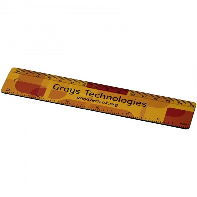 Promotional Terran 15 cm ruler from 100% recycled plastic