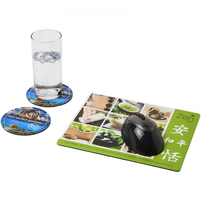 Promotional Q-Mat® mouse mat and coaster set combo 2