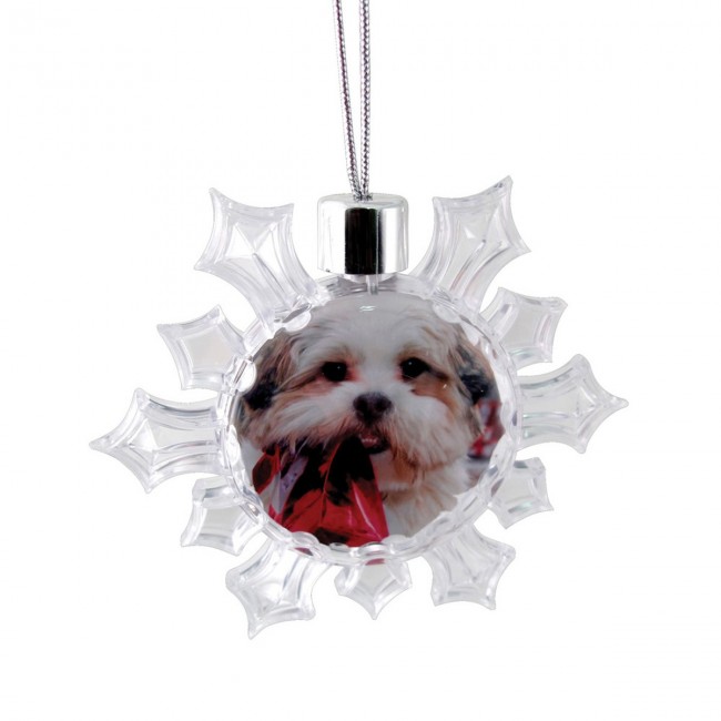 Promotional Clear Snowflake Christmas Tree Ornament