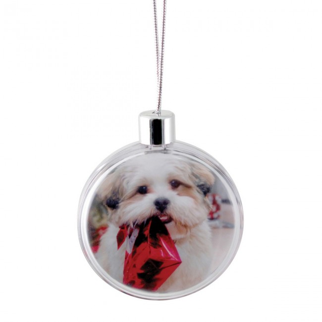 Promotional Clear Round Christmas Tree Ornament