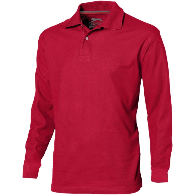 Promotional Point long sleeve men's polo - Image 5