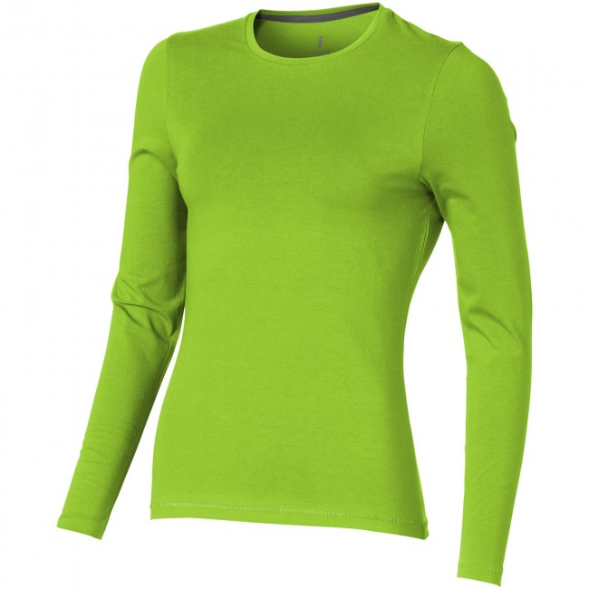 Promotional Ponoka long sleeve women's organic t-shirt - Image 3