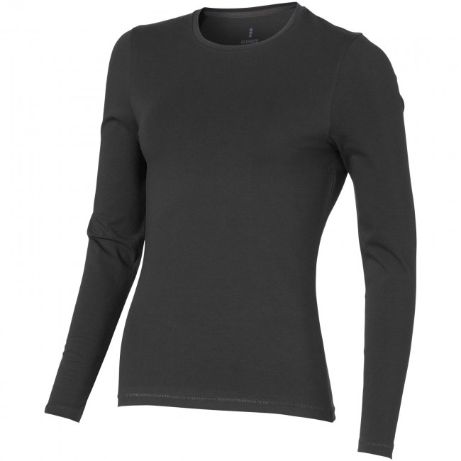 Promotional Ponoka long sleeve women's organic t-shirt - Image 2