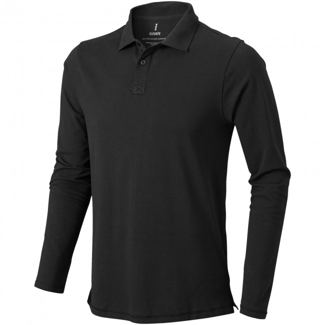 Promotional Oakville long sleeve men's polo - Image 3