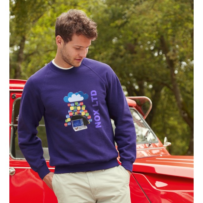 Promotional Fruit of the Loom Lightweight Raglan Sweatshirt Coloured