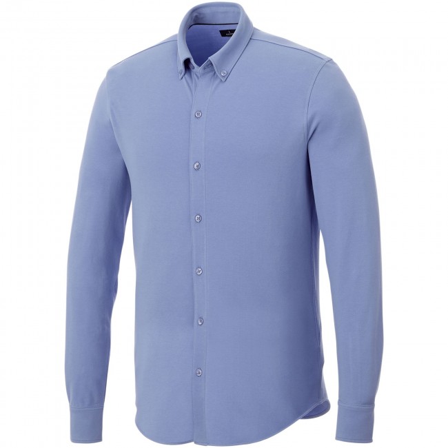 Promotional Bigelow long sleeve men's pique shirt - Image 4