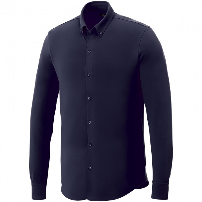 Promotional Bigelow long sleeve men's pique shirt - Image 3