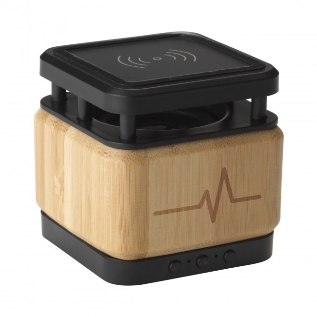 Promotional Bamboo Block Speaker with wireless charger