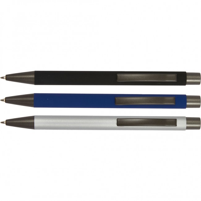 Promotional Ziggy Soft Touch Ball Pen with Chrome