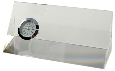 Promotional Bevelled Crystal Desk Clock