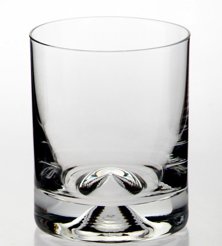 Promotional Dimple Base Whisky Glass. Size