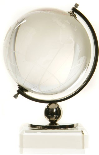 Promotional 80mm Rotating Globe On Crystal Base