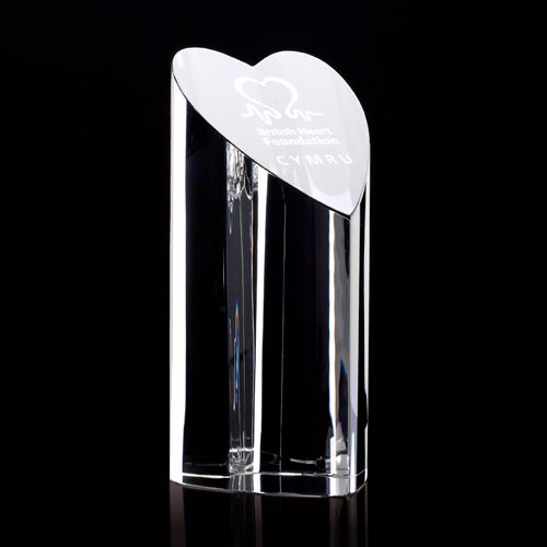 Promotional Optical Crystal Heart Prism Column Award