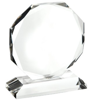 Promotional Medium Optical Crystal Premium Glass Octagon Award