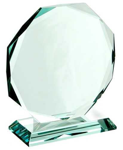 Promotional Jade Green Medium Glass Octagon Award