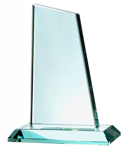 Promotional Jade Green Glass Medium Peak Trophy Award