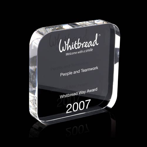 Promotional Square Crystal Award With Rounded Corners