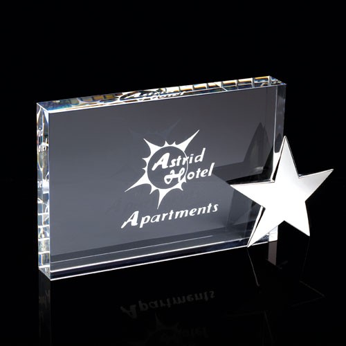 Promotional Crystal Rectangular Cube Block Award