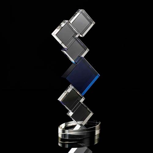 Promotional Mounted Crystal Square Tower Award