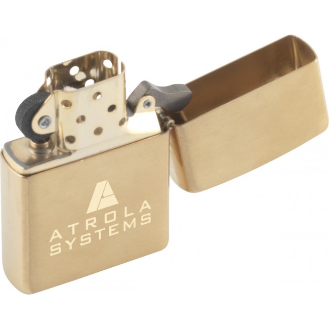 Promotional Brushed Brass Zippo Lighter