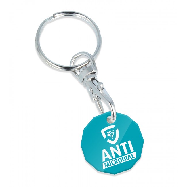 Promotional AntiMicrobial Trolley Coin Keyring