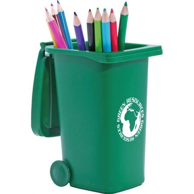 Promotional Recycled Wheelie Bin Pen Pot