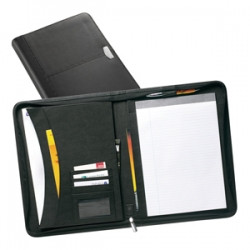 Promotional York A4 Zipped Leather Conference Folder