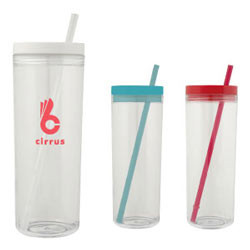 Promotional Clear Drinking Bottle with Straw