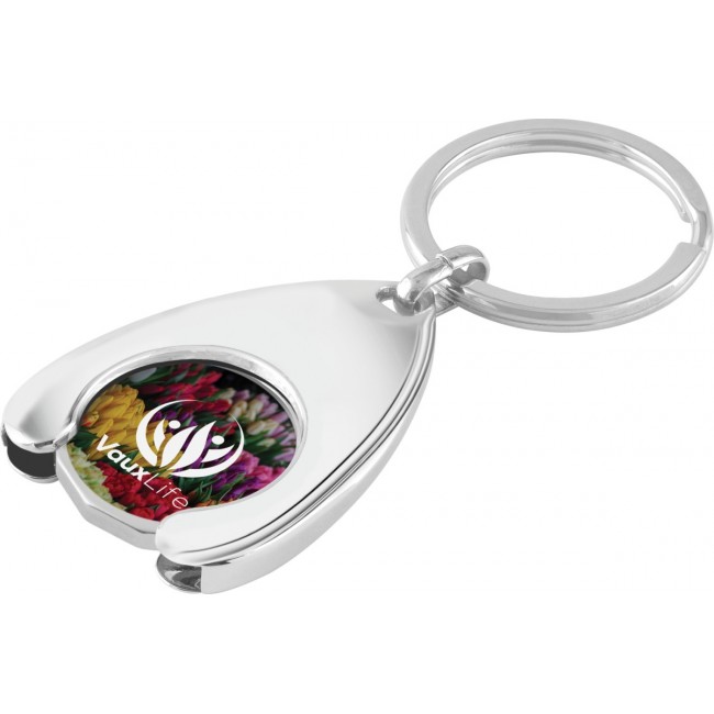 Promotional Wishbone Shaped Trolley Coin Keyring