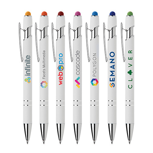 Promotional Bright Alpha Soft Touch Pen with Stylus