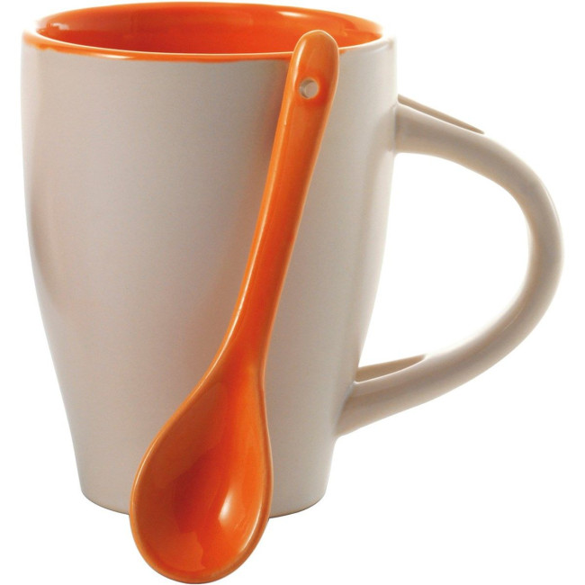 Promotional Coffee mug with spoon 300ml - Image 3