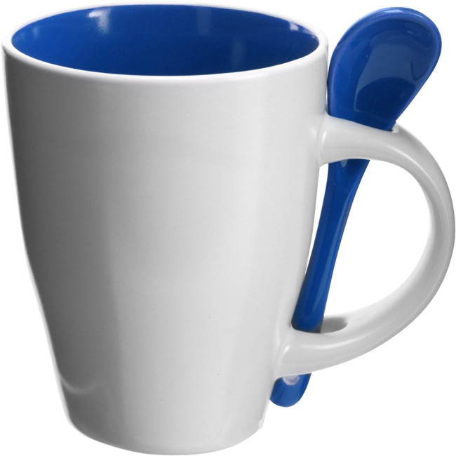 Promotional Coffee mug with spoon 300ml - Image 2