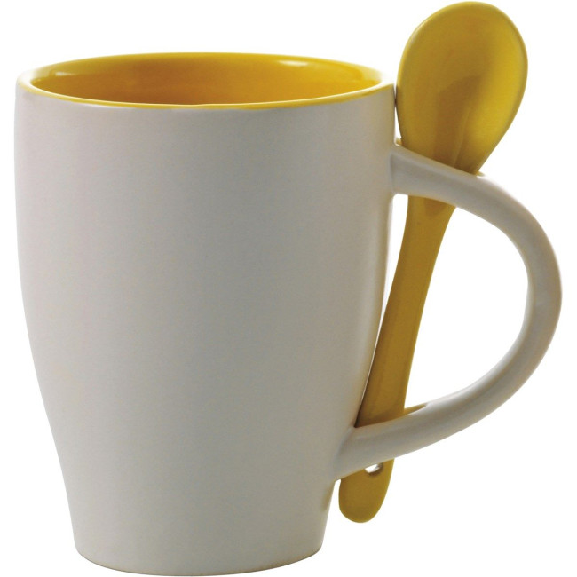 Promotional Coffee mug with spoon 300ml - Image 5