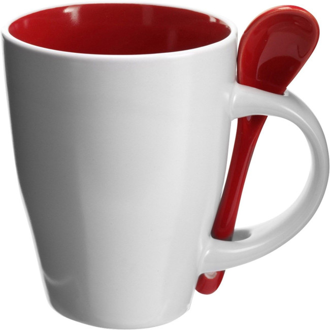 Promotional Coffee mug with spoon 300ml - Image 6