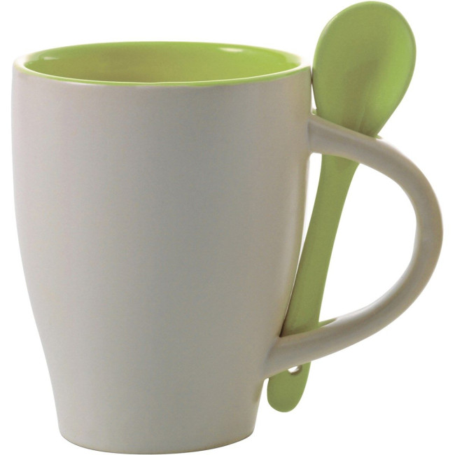 Promotional Coffee mug with spoon 300ml - Image 8