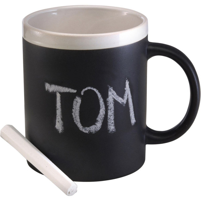 Promotional Stoneware mug with chalks 300ml - Image 1