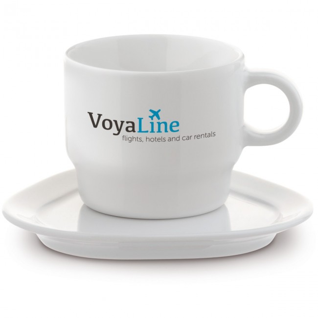 Promotional Satellite, cup & saucer triangle 180ml - Image 1