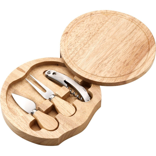 Promotional Wooden Cheese set - Image 1