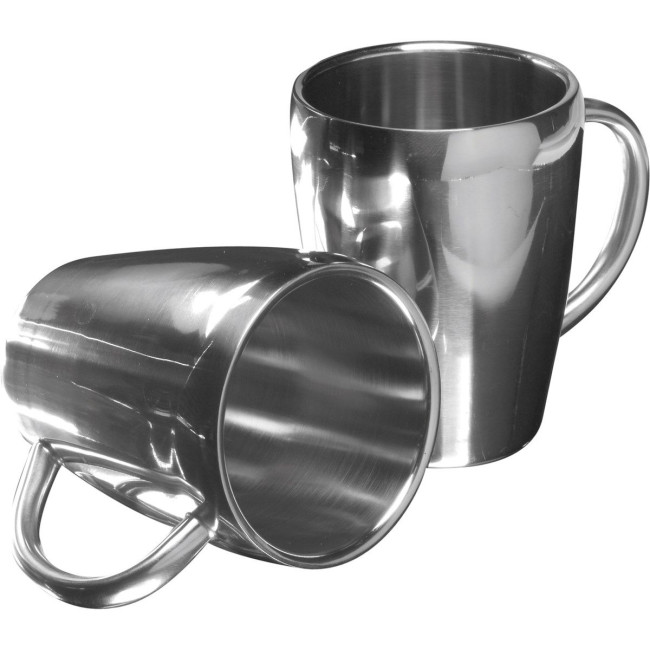 Promotional Set of two steel mugs