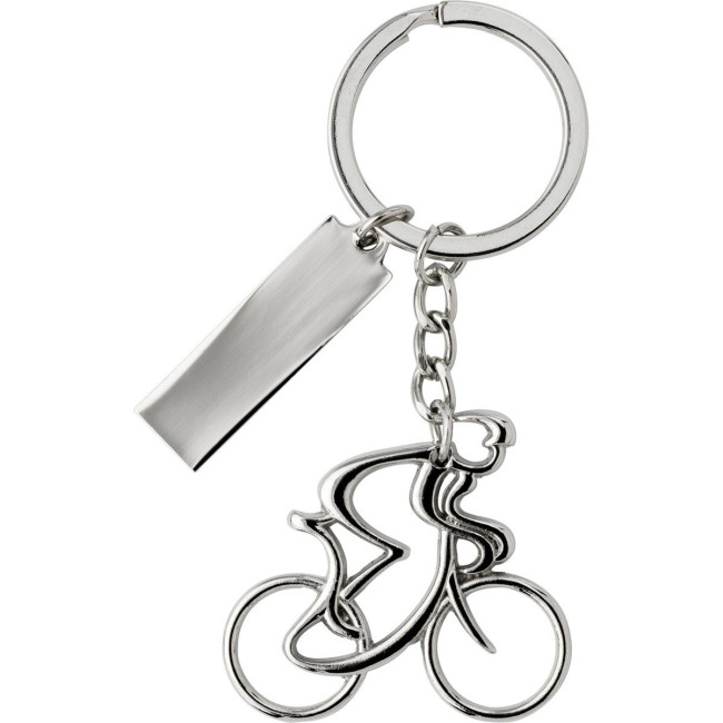 Promotional Nickel plated cyclist keychain - Image 1