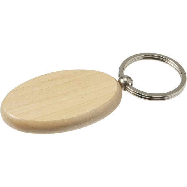 Promotional Oval Wooden key holder - Image 1