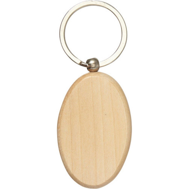 Promotional Oval Wooden key holder - Image 2