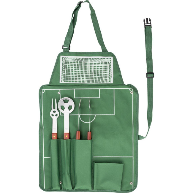 Promotional Barbecue set with football apron - Image 1