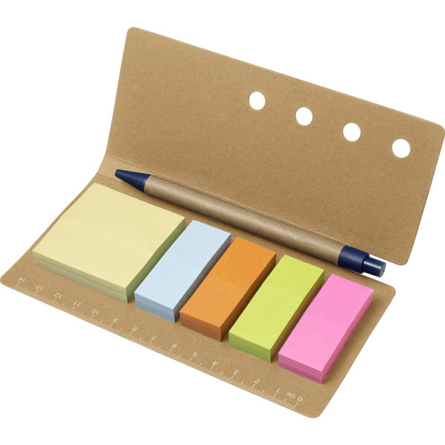 Promotional Cardboard sticky notes holder with ruler - Image 1