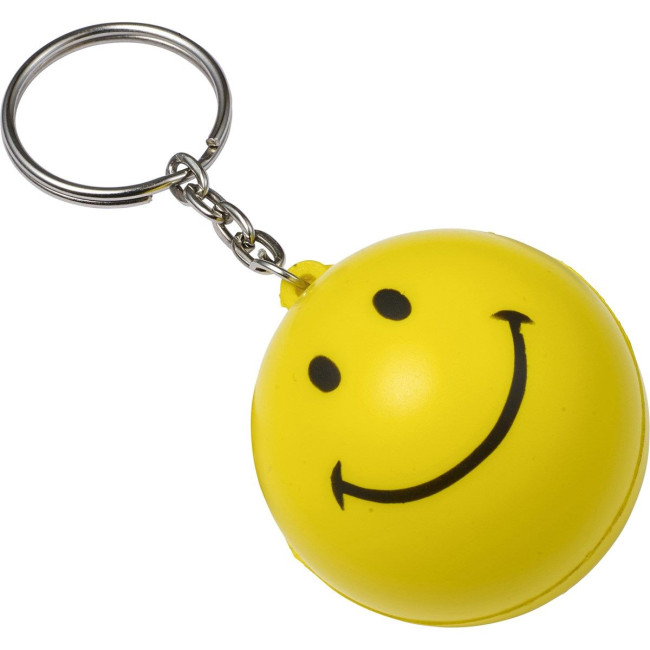 Promotional Smiley Face Stress Keyring - Image 1