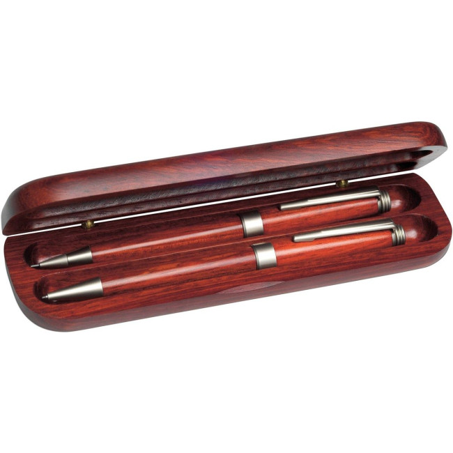 Promotional Rosewood pen set - Image 1