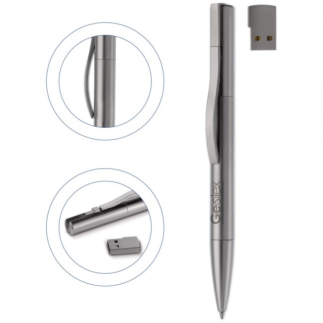 Promotional Metal USB ball pen Toppoint design 4GB - Image 2