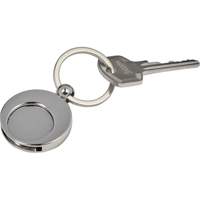 Promotional Shopping trolley coin keyring - Image 1